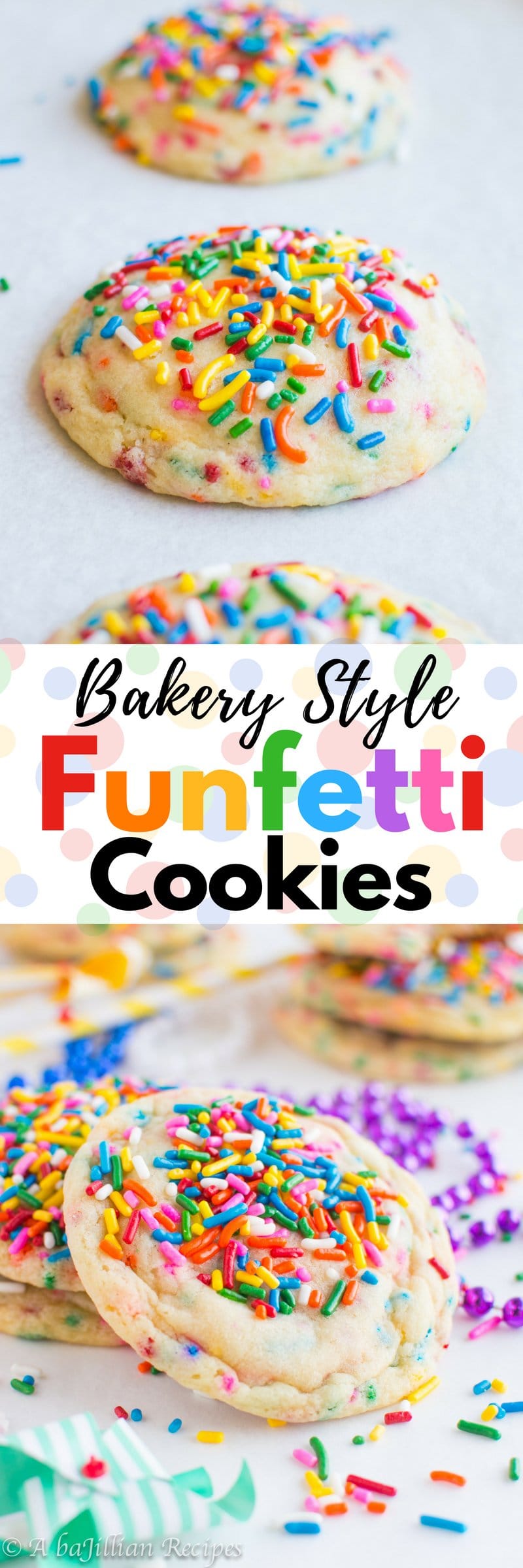These bakery-style cookies are soft, chewy, and loaded with sprinkles!