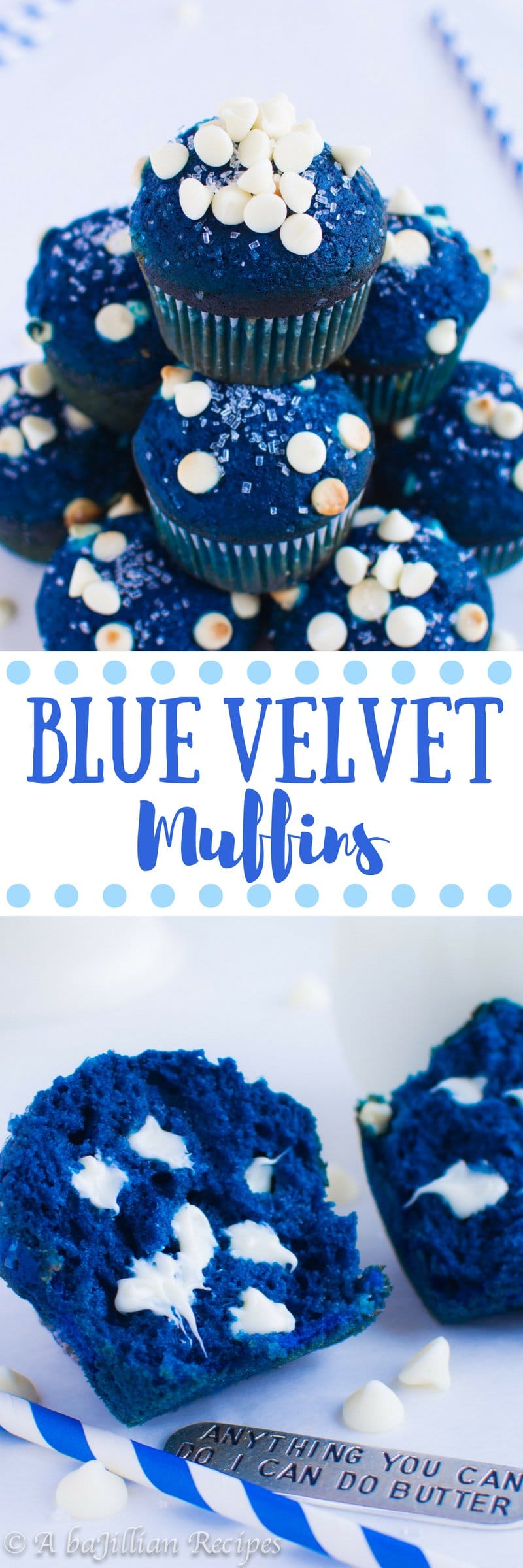 Blue Velvet Muffins | A baJillian Recipes (collage)