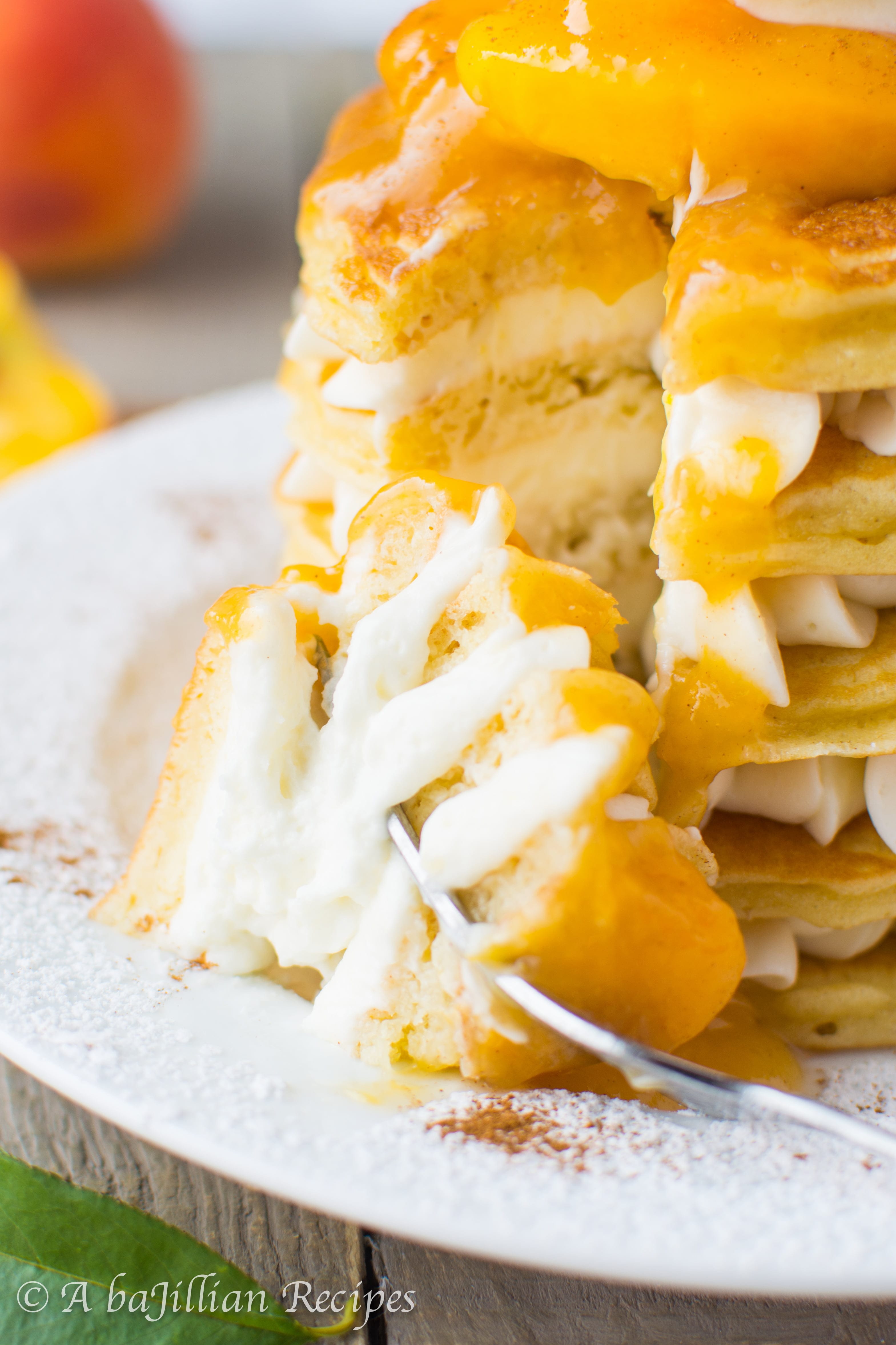 Peaches n' Cream Pancakes | A baJillian Recipes-11