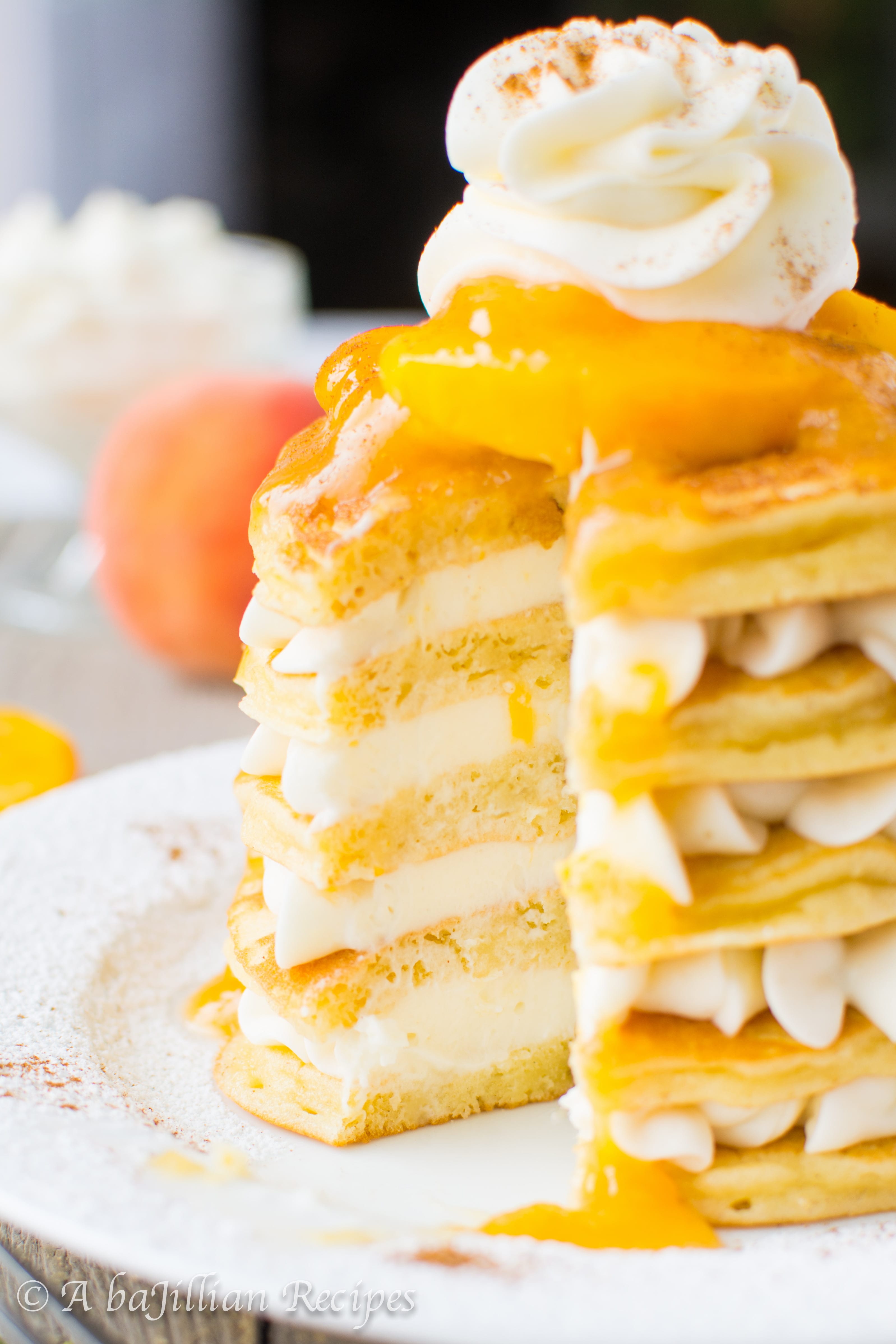 Peaches n' Cream Pancakes | A baJillian Recipes-15