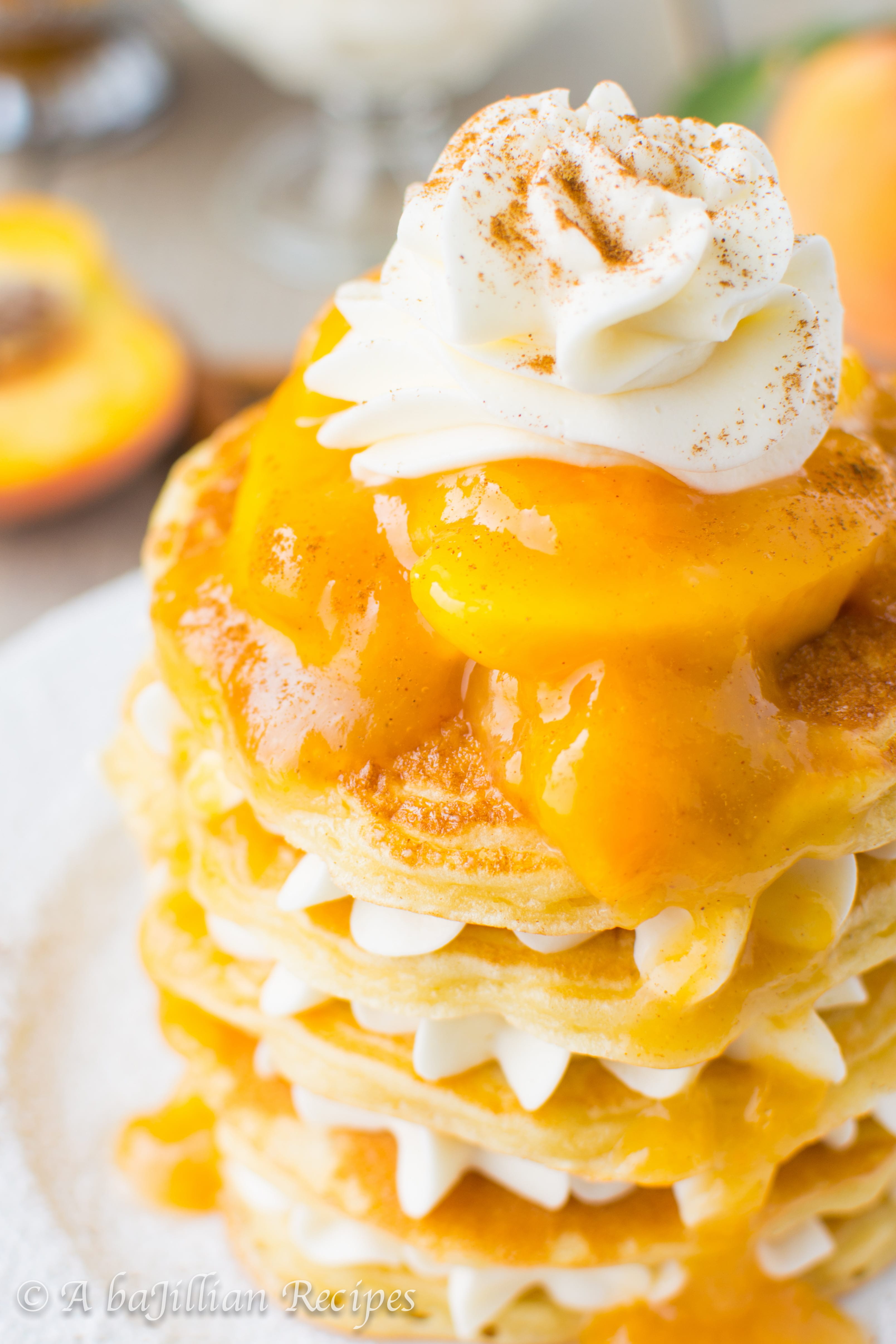 Peaches n' Cream Pancakes | A baJillian Recipes-4