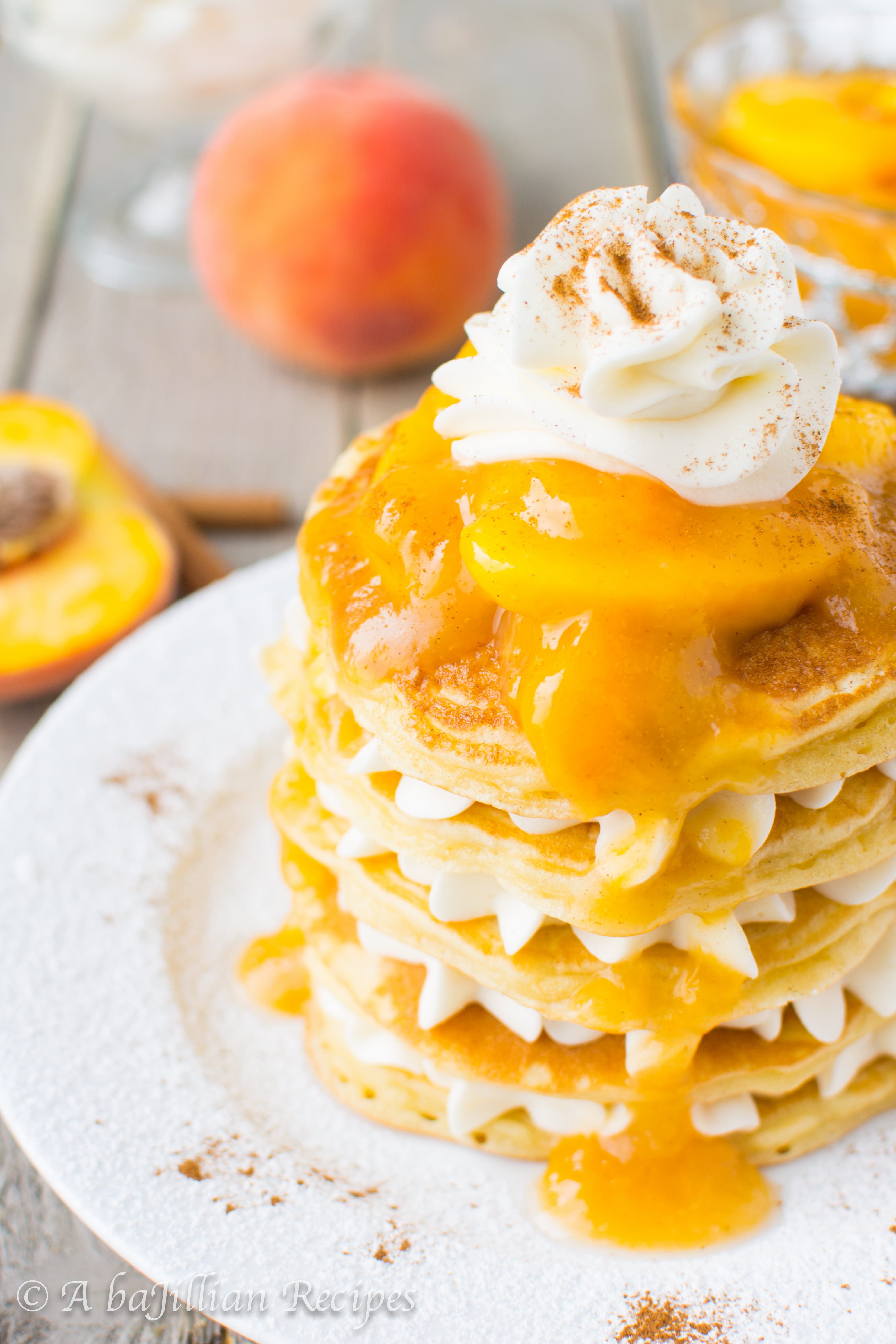 Peaches n' Cream Pancakes | A baJillian Recipes-6