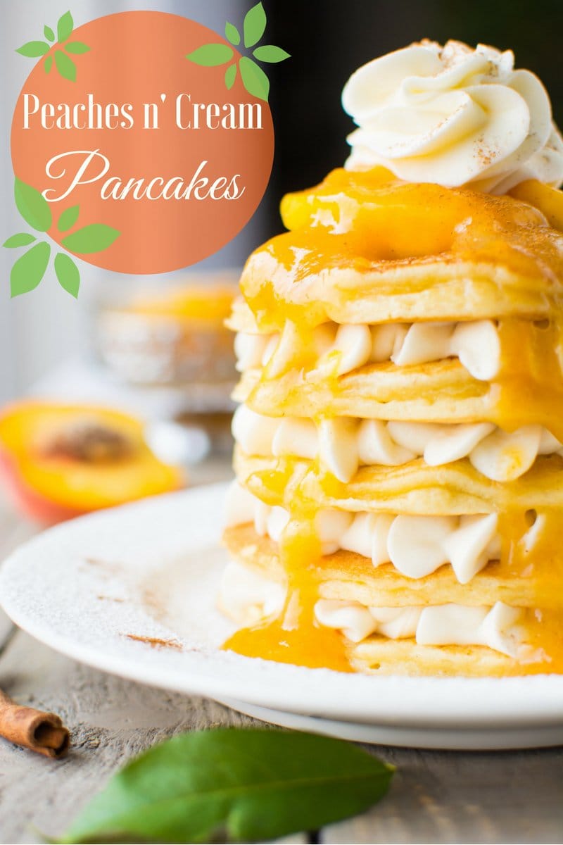 Peaches n' Cream Pancakes | A baJillian Recipes (title)