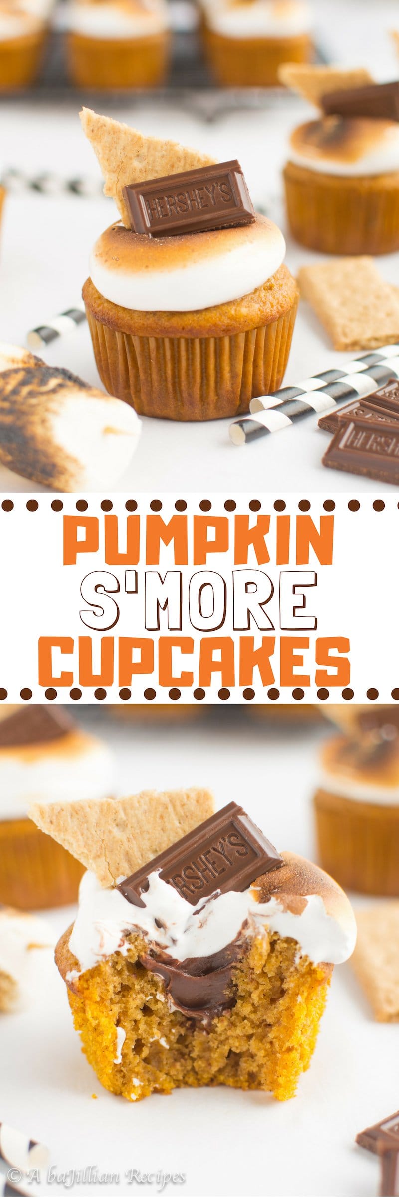 Pumpkin S'more Cupcakes | A baJillian Recipes