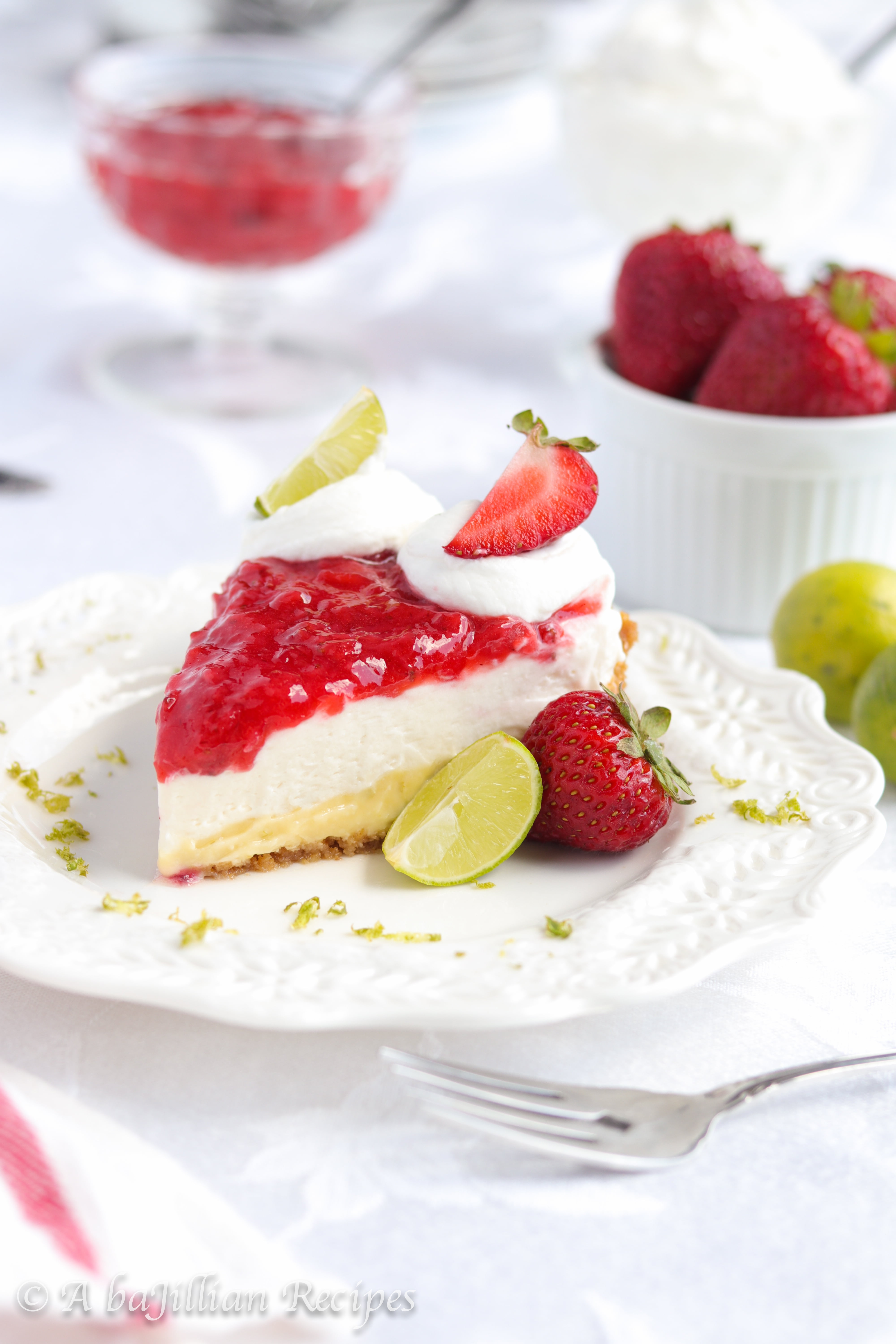 Key Lime Strawberry Pie | A baJillian Recipes-10