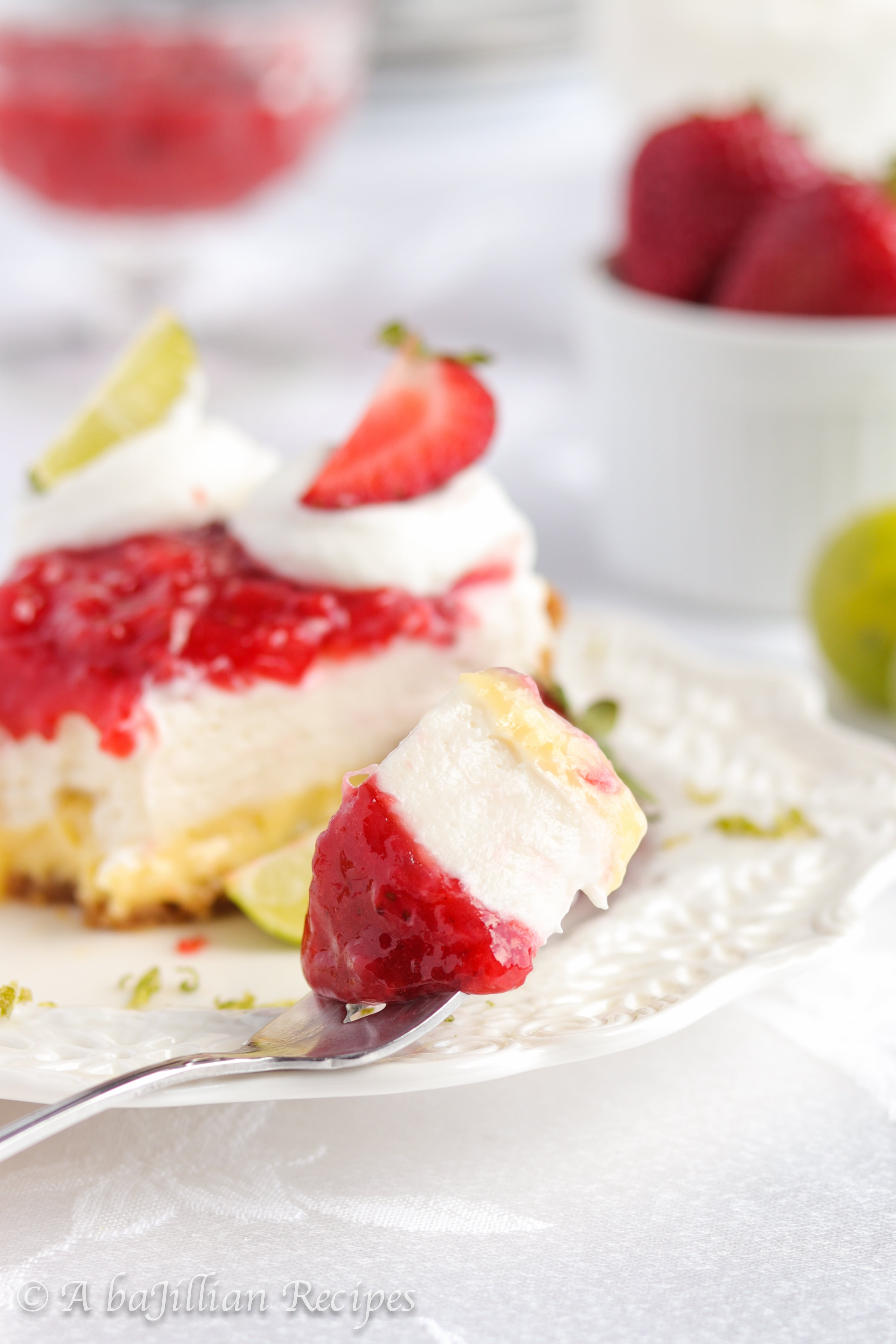 Key Lime Strawberry Pie | A baJillian Recipes-13