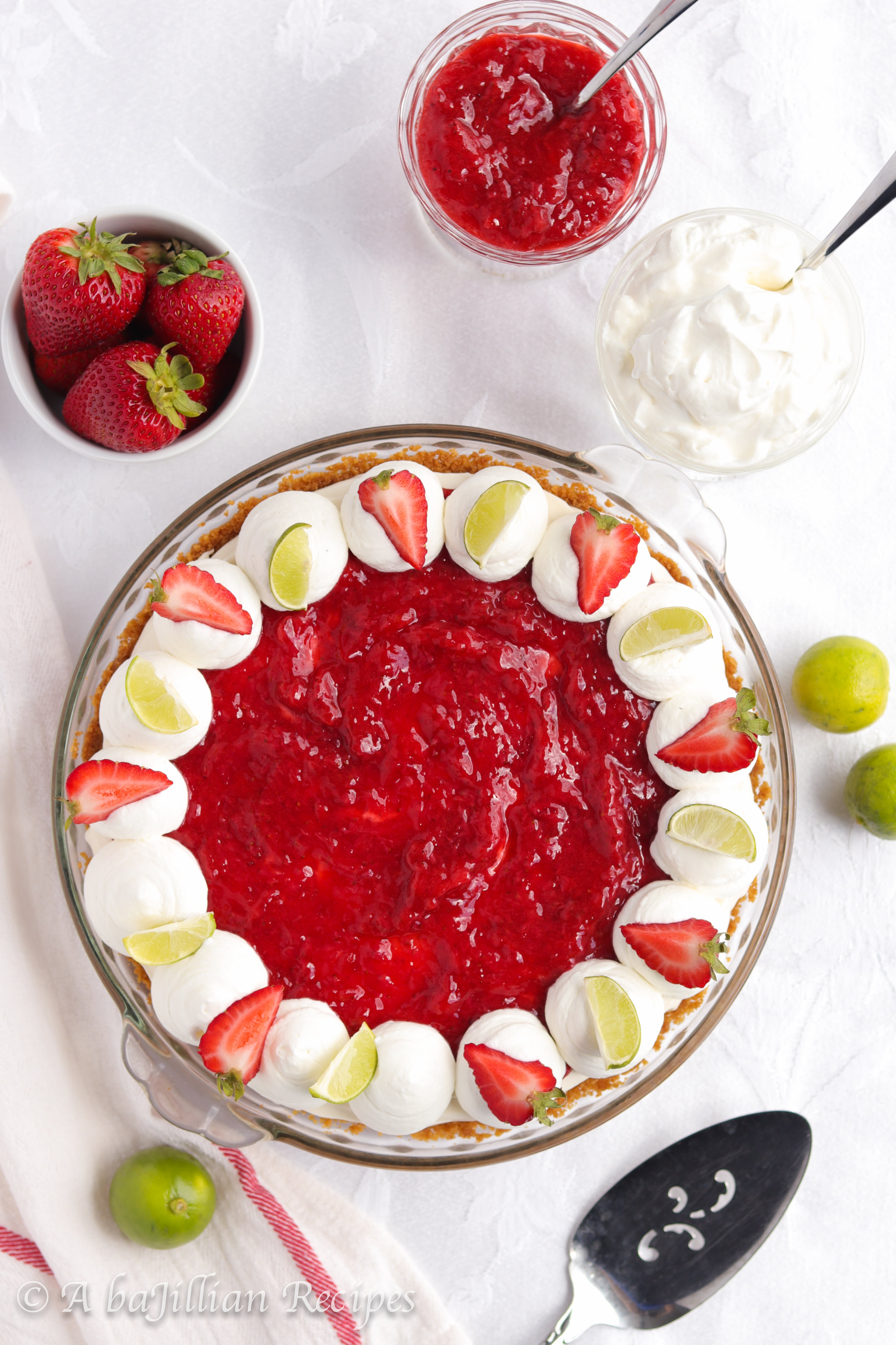 Key Lime Strawberry Pie | A baJillian Recipes-7