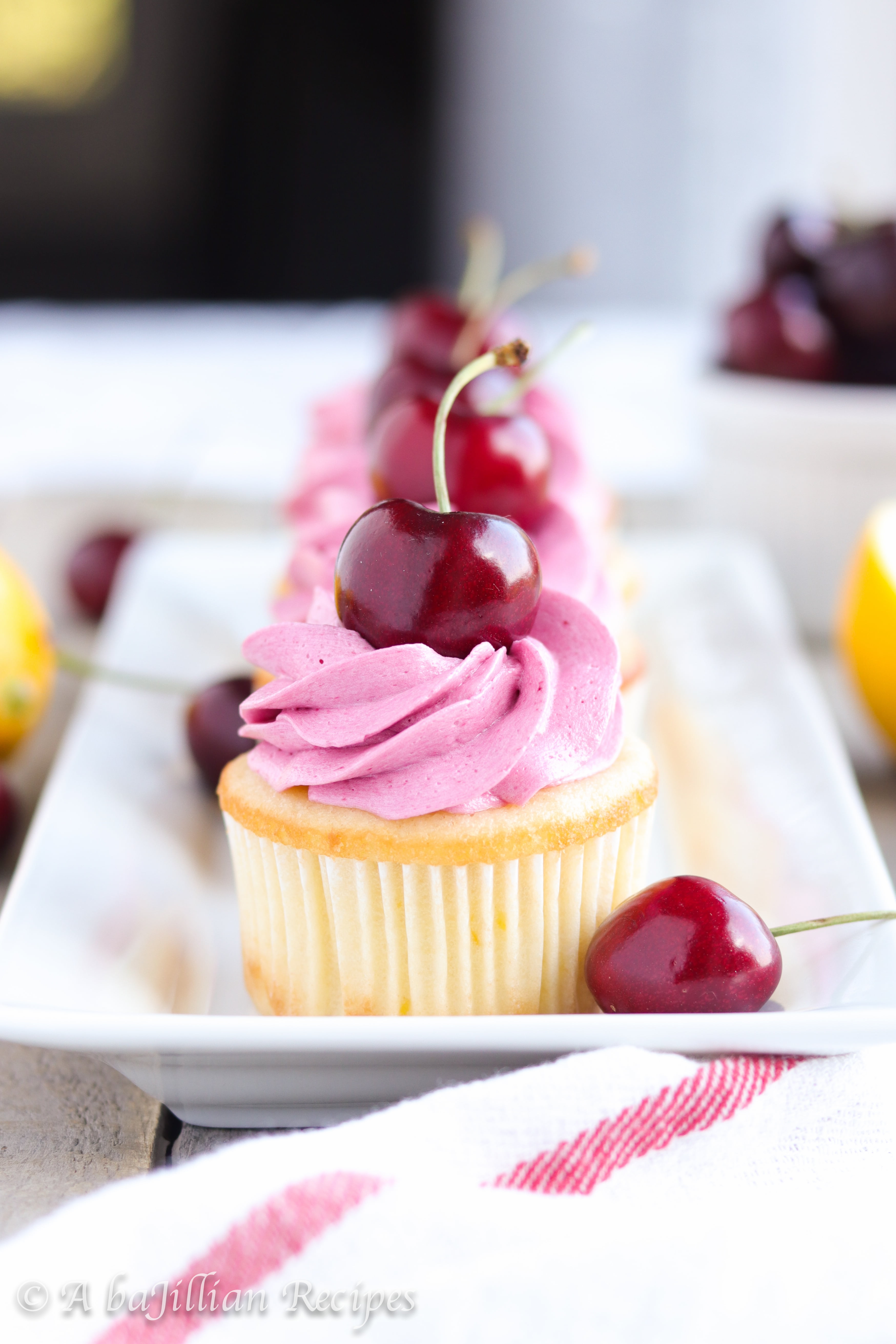 Lemon Cherry Cupcakes-9