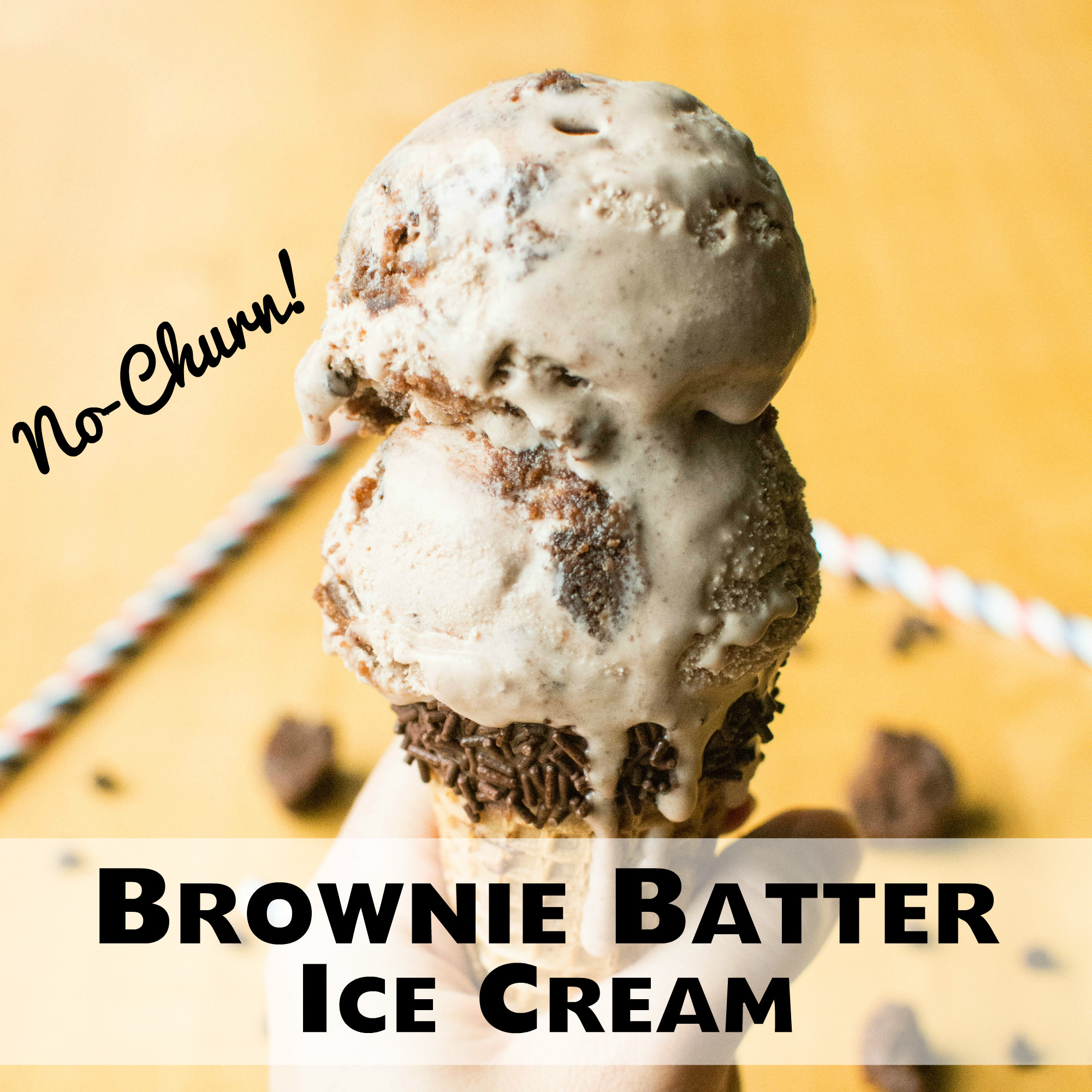 No-Churn Brownie Batter Ice Cream - A baJillian Recipes
